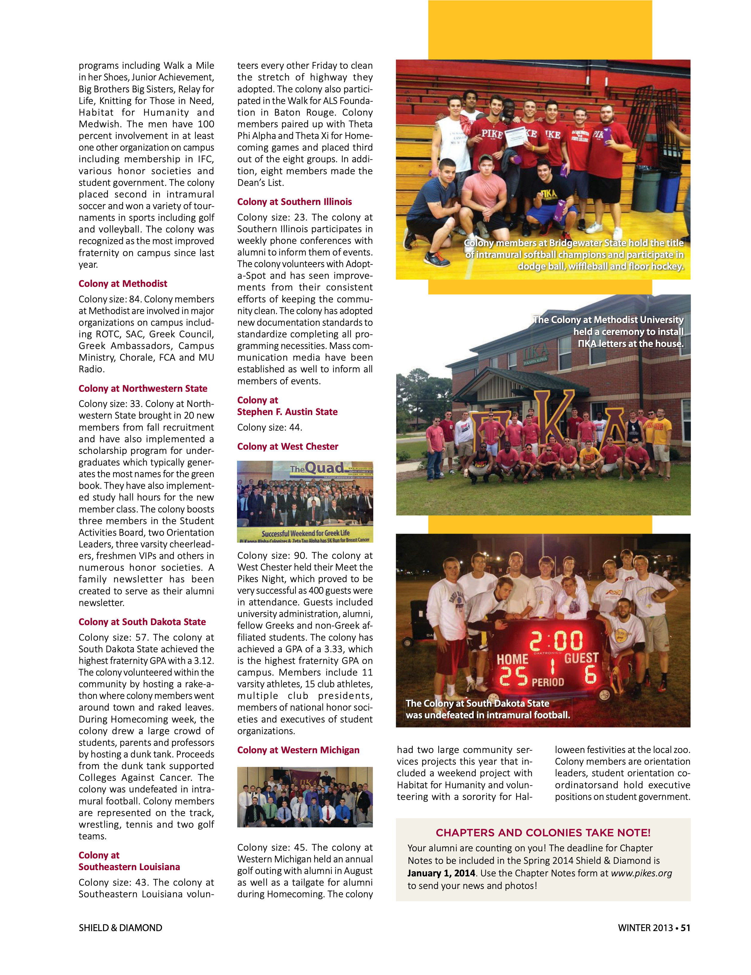 Chapters and Colonies Take Note!